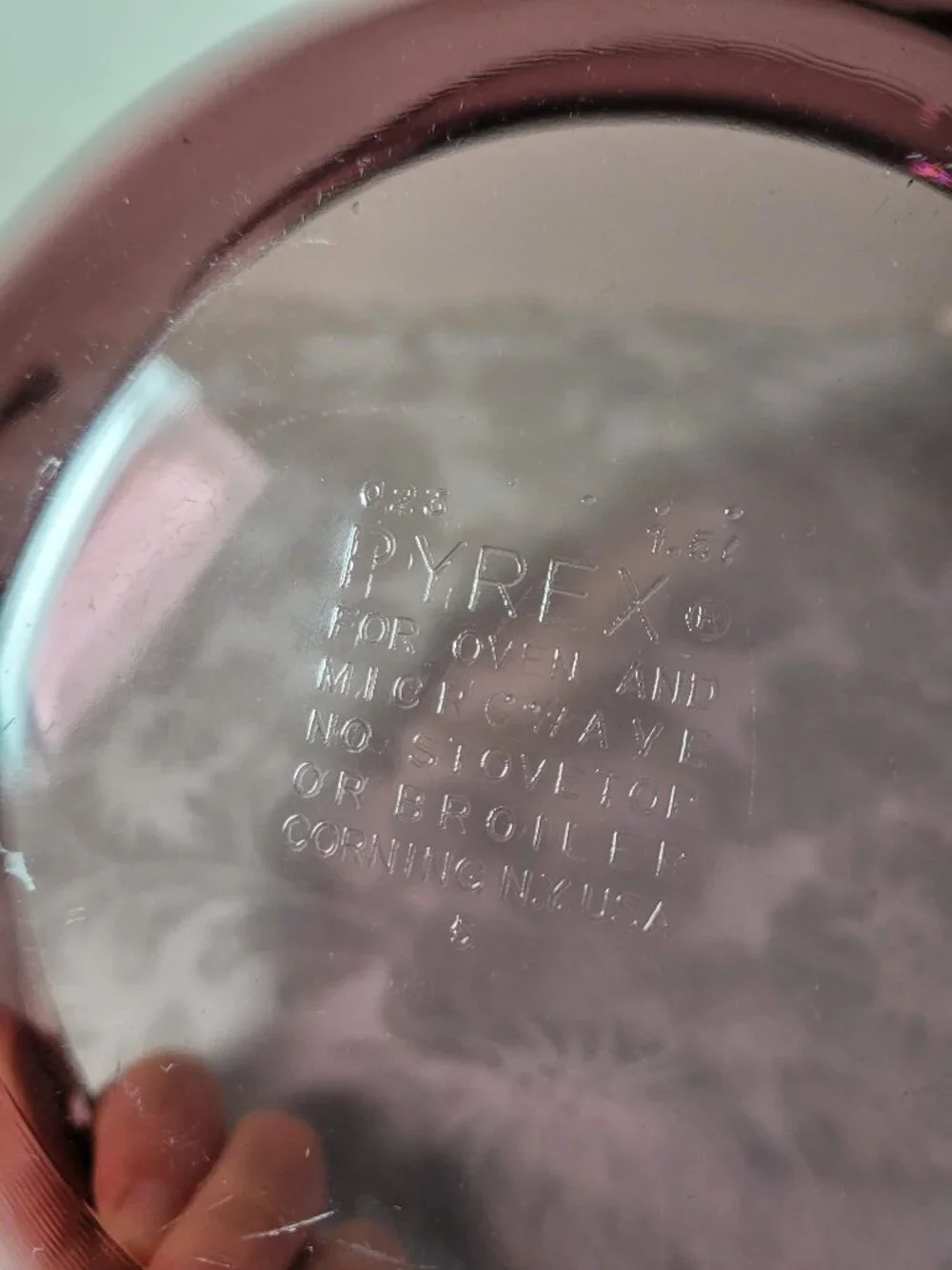 Vintage Pyrex Cranberry Glass Casserole Bowl Dish #023 1.5L 8